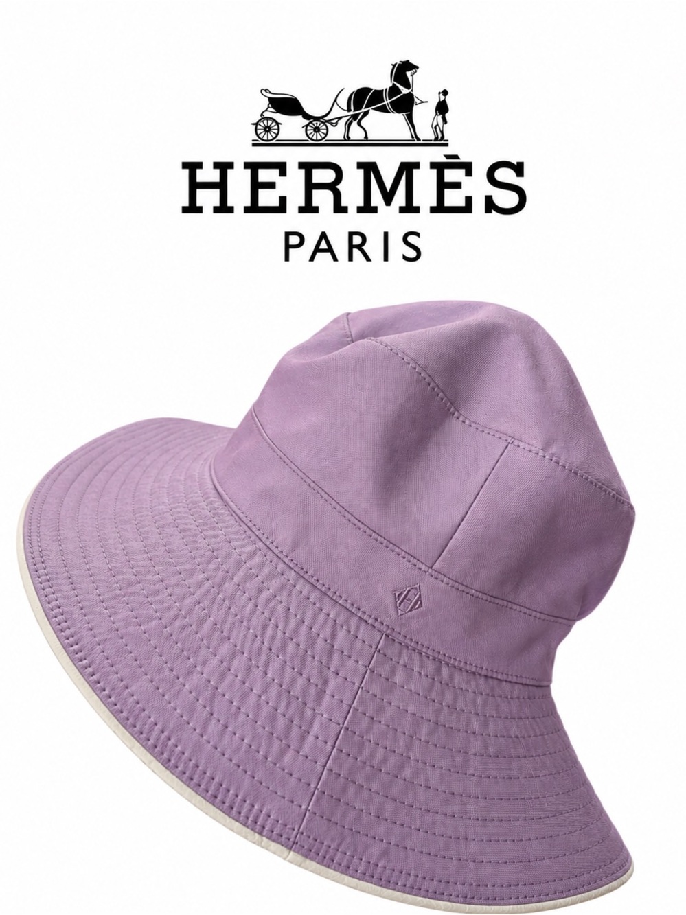 Hermès Paris Dusty Lilac Mauve Floppy Bucket Hat Size 56 Made in France